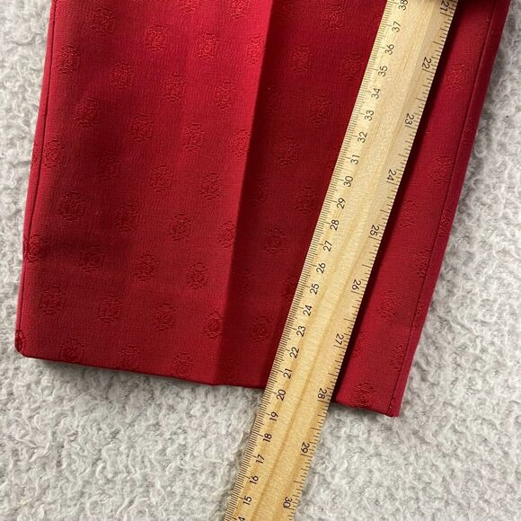Talbots Women's Pants Heritage Size 14 Tapered Leg Red On Red Design Retail $109 - Picture 9 of 10